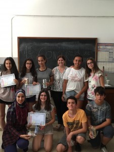 Los premiados con su profesora Marta Gil