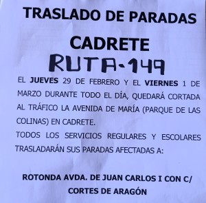 cambio parada 149